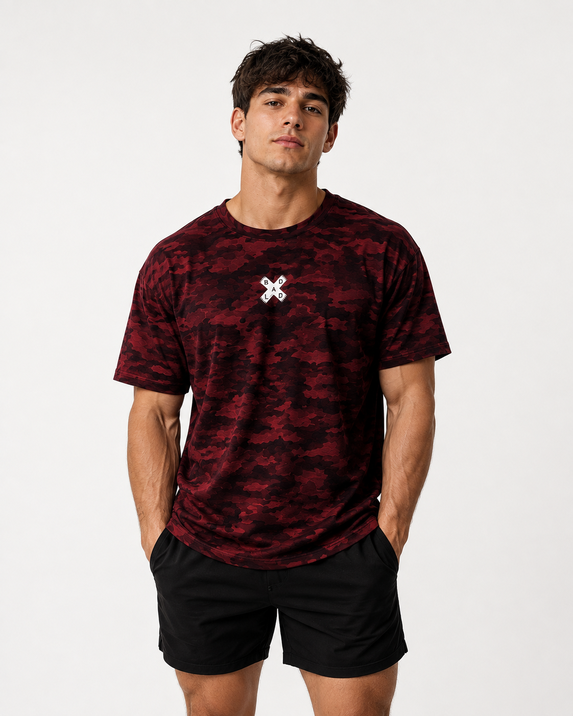 Oversized red camo tshirt
